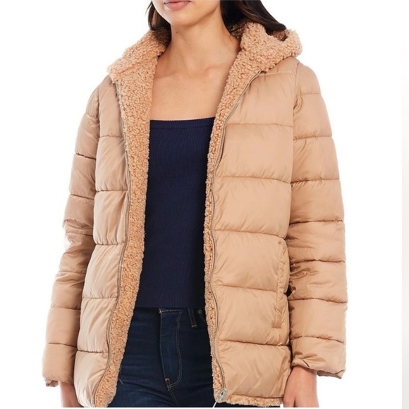 Sam Edelman Mix Media Faux Sherpa Reversible Jacket - Picture 2 of 6